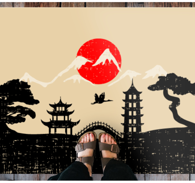 Japanese Landscape Scene bedroom carpet - TenStickers