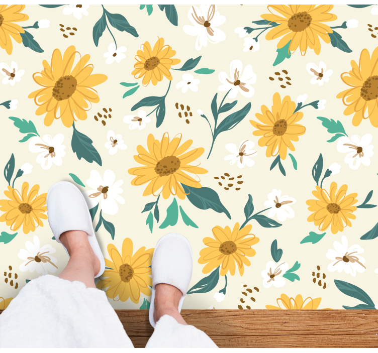 Joyful Botanical Arrangement floral rug - TenStickers