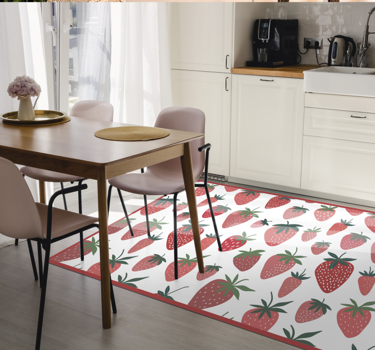 Juicy Strawberries Delight kitchen mat - TenStickers