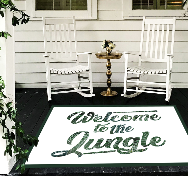Jungle Welcome Phrase quote rug - TenStickers