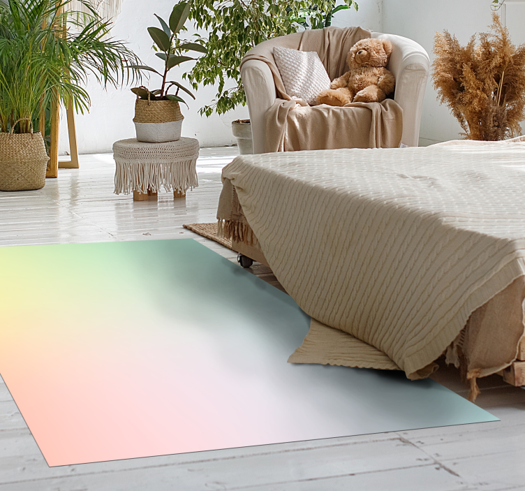 "Kawaii" Style pastel rainbow modern rug - TenStickers