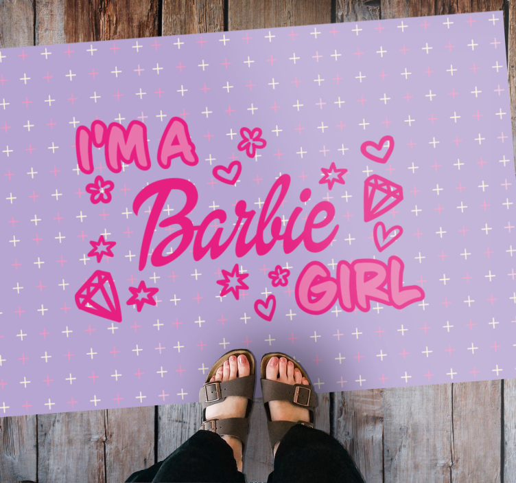 Kids carpet i'm a barbie dreamland - TenStickers
