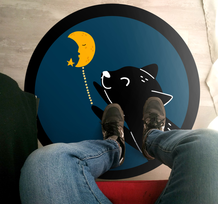 Kids carpet moonlit cat design - TenStickers