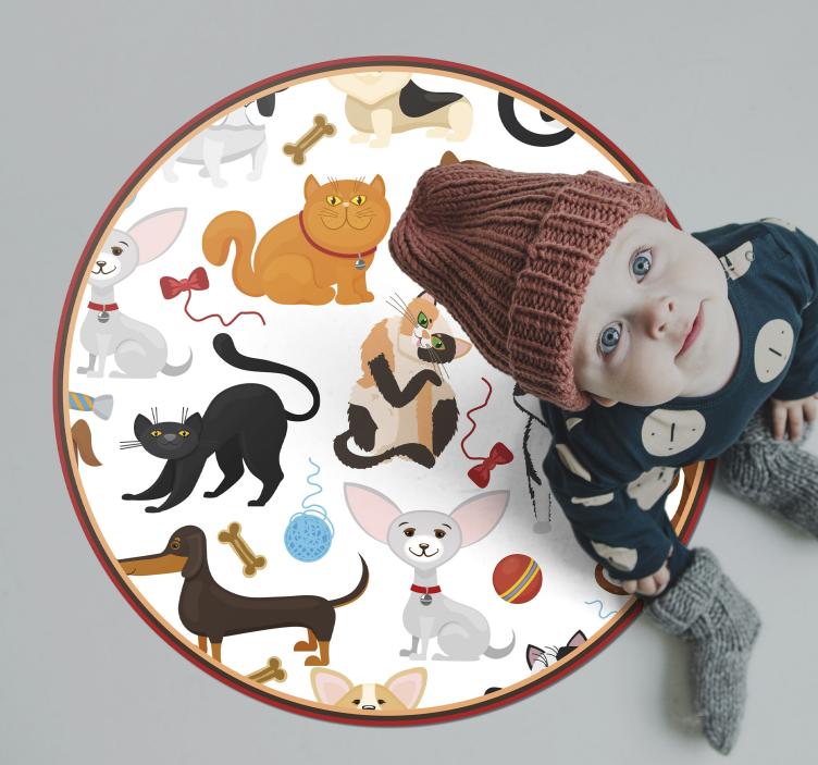 Kids carpet playful pets design for fun spaces - TenStickers