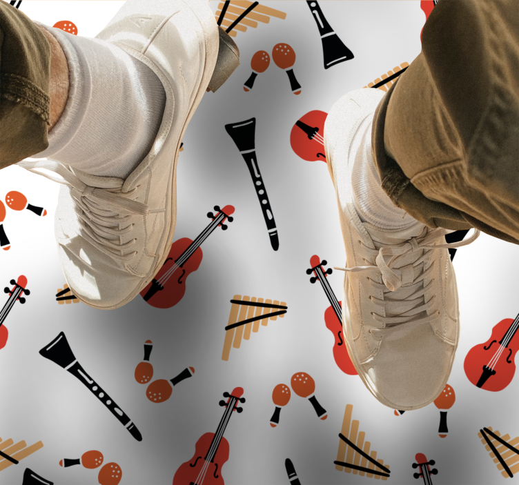 Kids rug with musical instrument designs - TenStickers