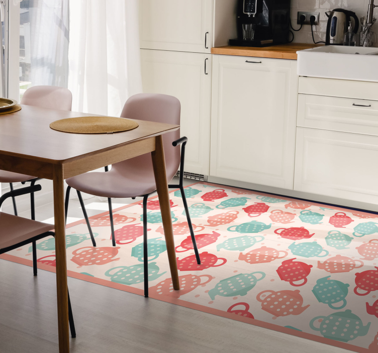 Kids rug with teapot designs - TenStickers