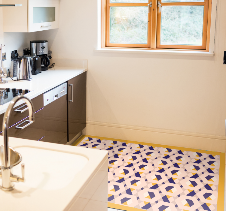 Kitchen hexagon shades nordic vinyl rug - TenStickers