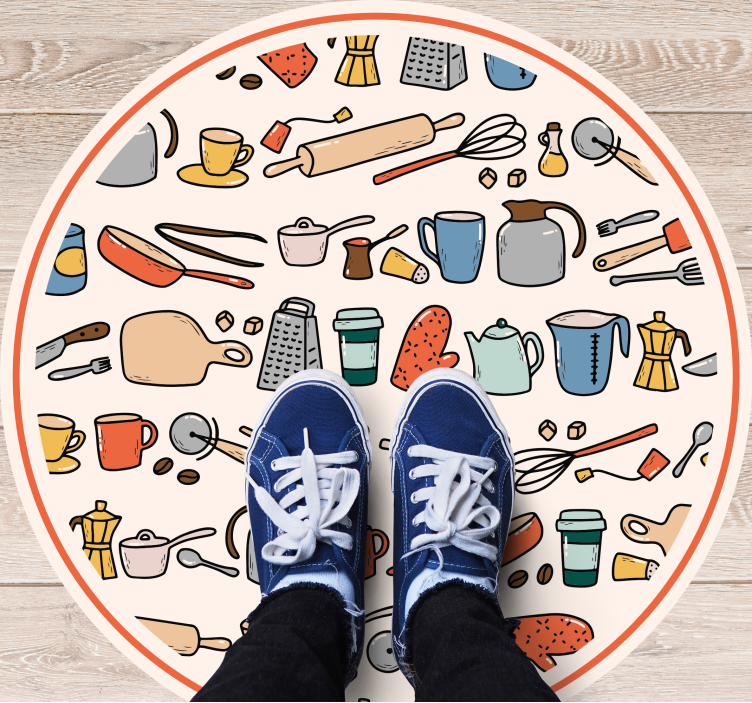 Kitchen vinyl mat for kitchen utensil collection - TenStickers