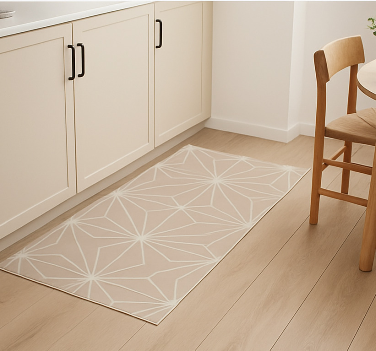 Kitchen vinyl mat in beige stars pattern - TenStickers