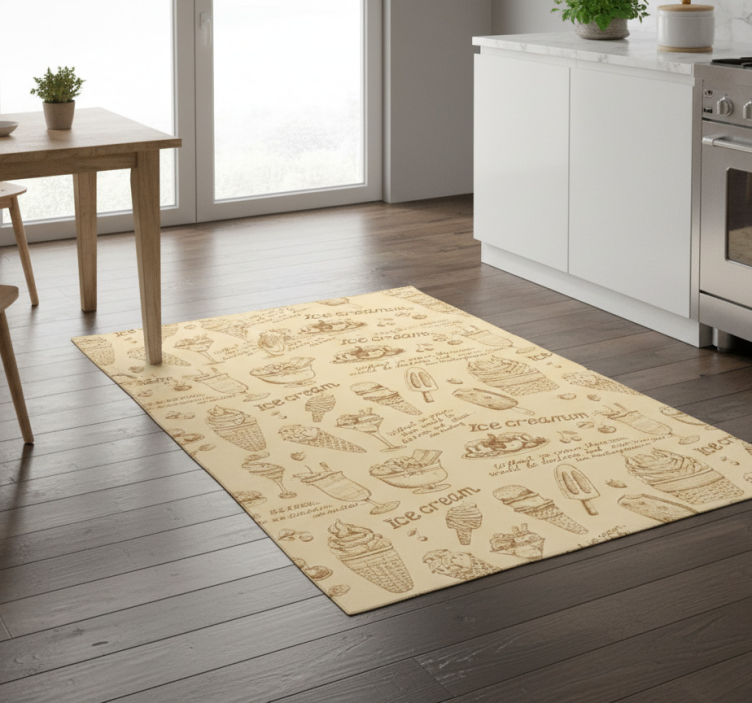 Vintage ice creams kitchen vinyl mat - TenStickers