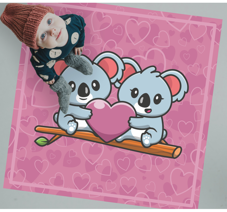 Koala Love Heart kids carpet - TenStickers