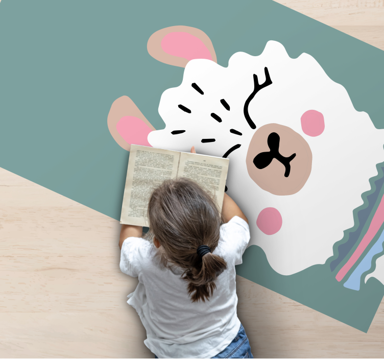 Lamb Illustration nursery rug - TenStickers