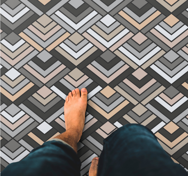 Layered Chevron Shapes geometric rug - TenStickers