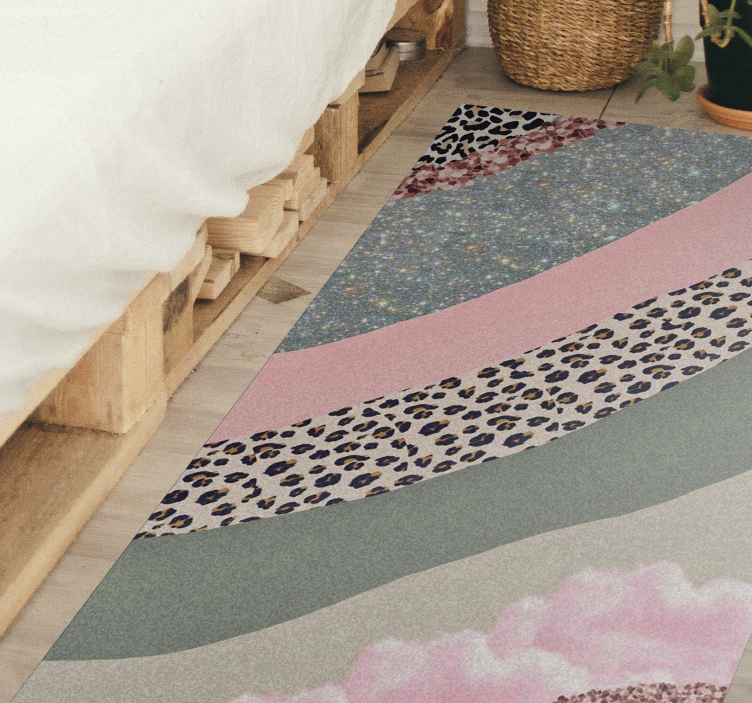 Layered colour waves bedroom carpet - TenStickers