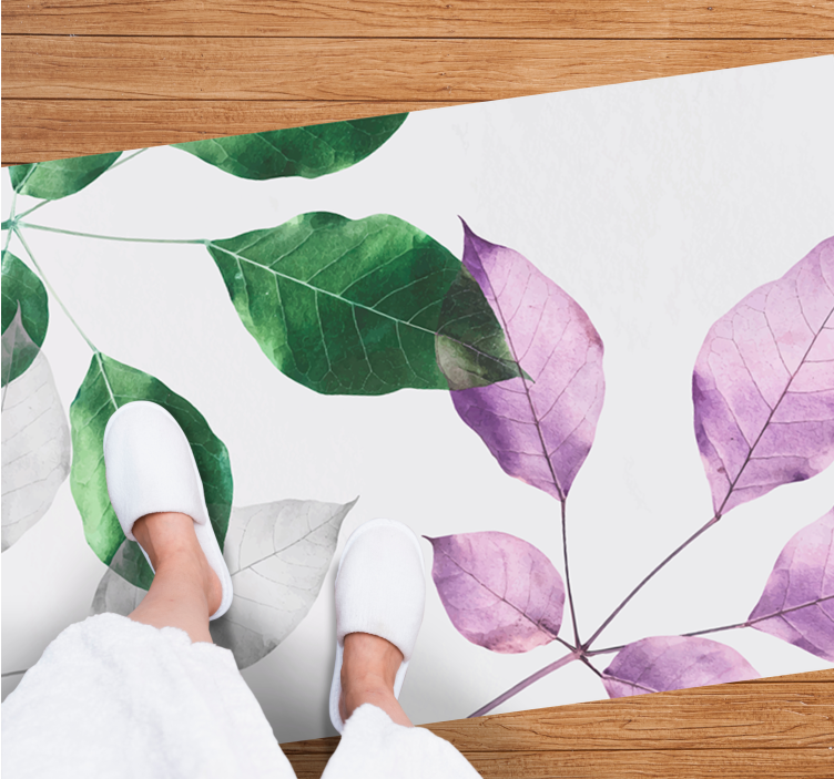 Leafy Botanical Prints floral rug - TenStickers