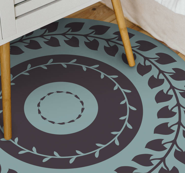 Leafy Circular Pattern nature rug - TenStickers