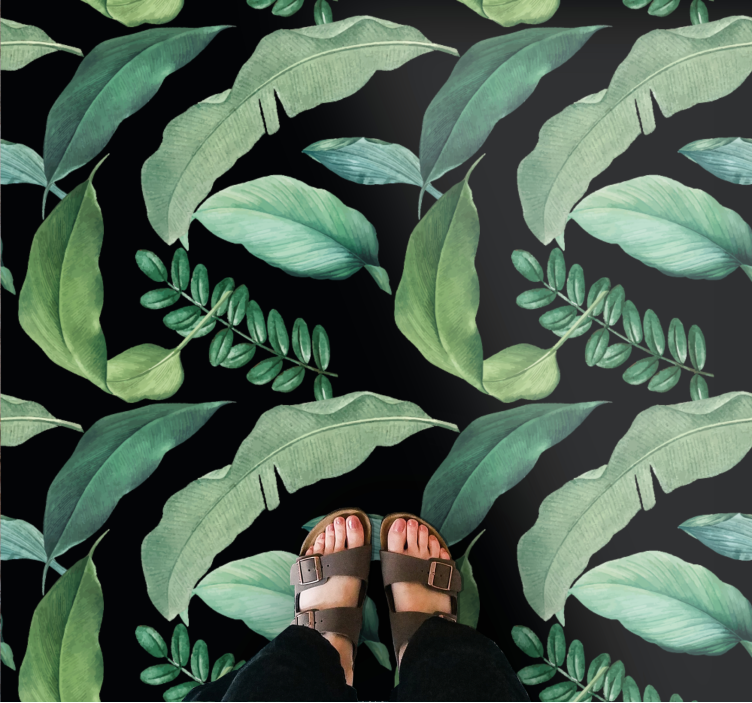 Leafy Green Botanical nature rug - TenStickers