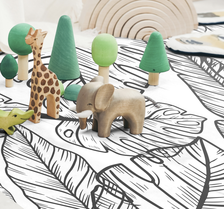 Leafy Jungle Theme nursery rug - TenStickers