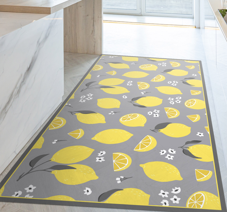 Lemon Slice Concept kitchen vinyl mat - TenStickers