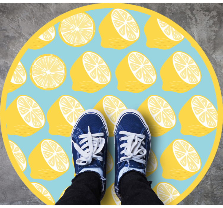Lemon Slice Motif kitchen mat - TenStickers