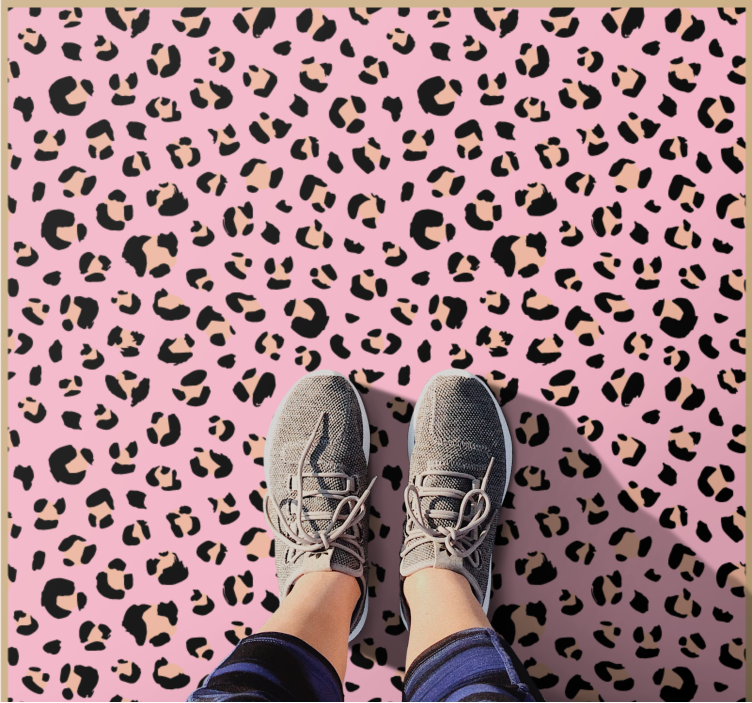 Chic pink leopard pattern animal print rug - TenStickers