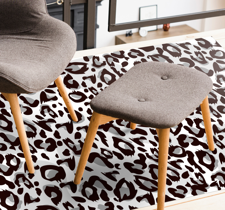 Leopard strokes motif animal print rug - TenStickers