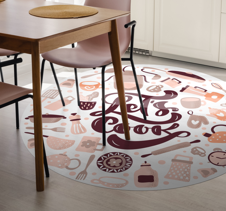 Let's cook  kitchen vinyl rugs - TenStickers