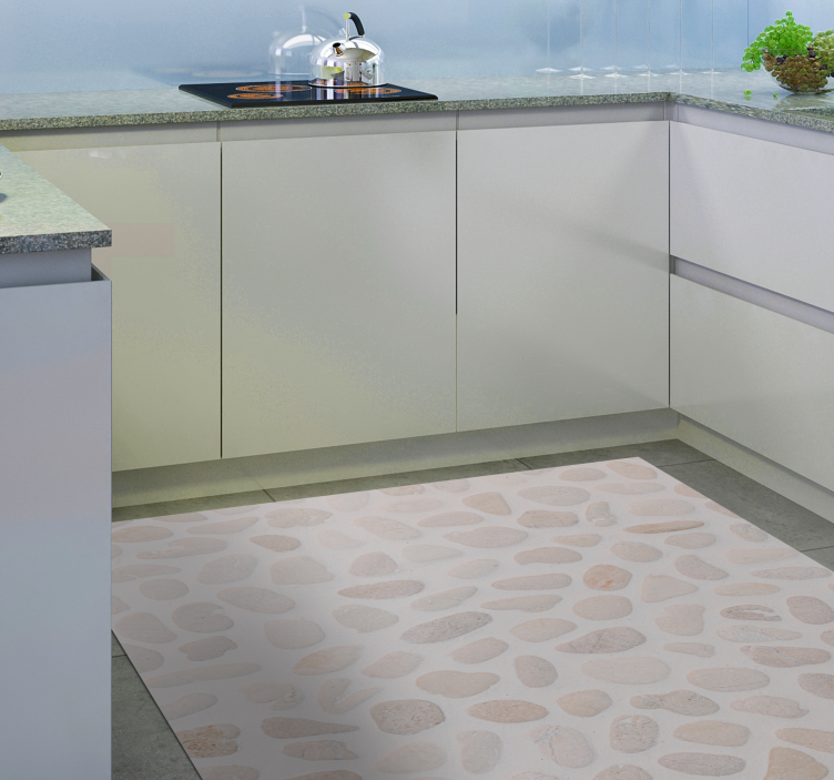 Light Stone kitchen vinyl rug - TenStickers