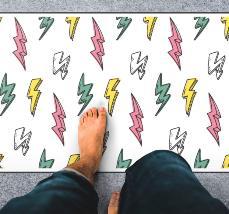 Lightning bolt pattern game rug - TenStickers