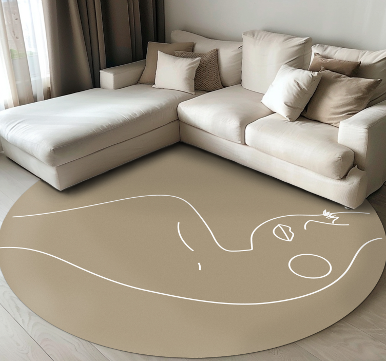 Line Art Portrait minimalistic rug - TenStickers