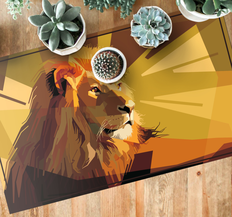 Lion Illustration animal mat - TenStickers