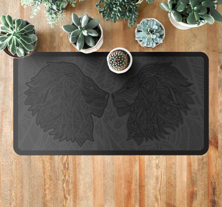 Lion Profile Artwork animal mat - TenStickers