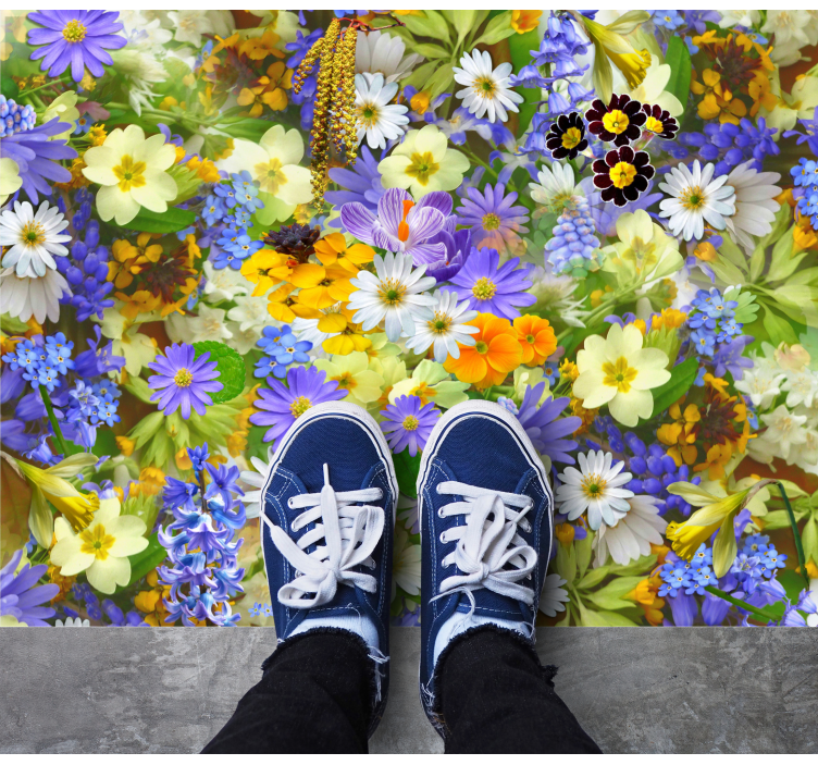 Lively Blossom Concept floral rug - TenStickers