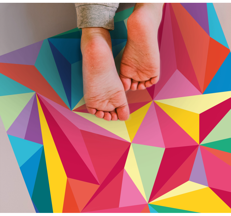 Lively colorful elements geometric rug - TenStickers