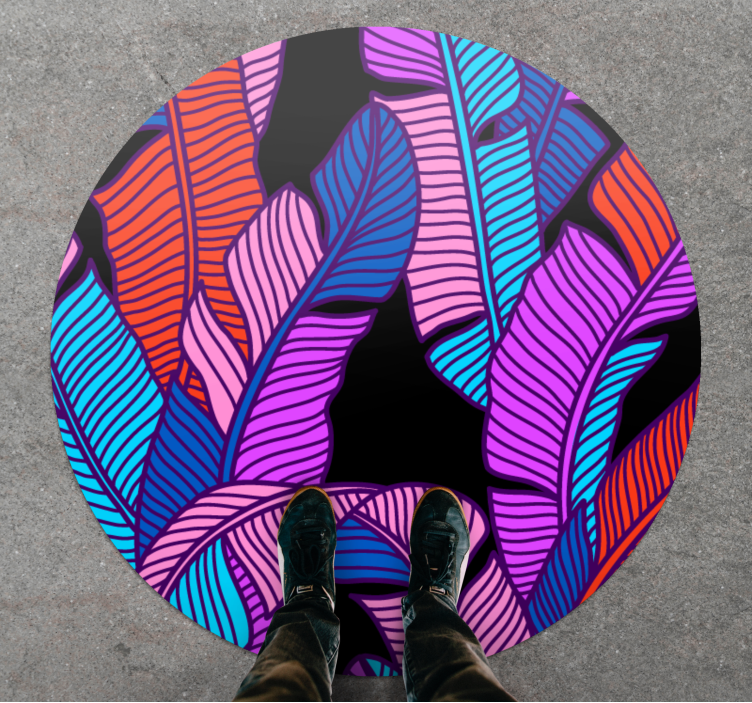 Lively leaf elements floral rug - TenStickers