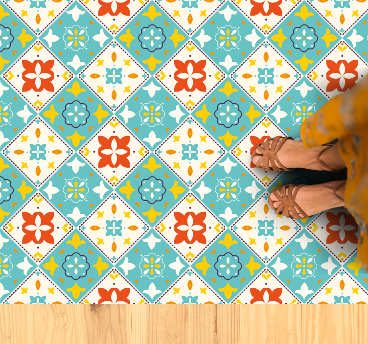 Plant inspired style tile carpet - TenStickers