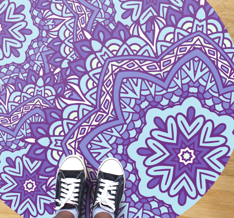 Lively purple motif mandala rug - TenStickers