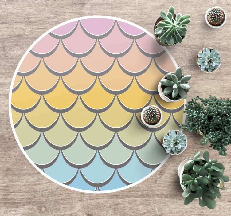 Colorful fish scales texture rug - TenStickers