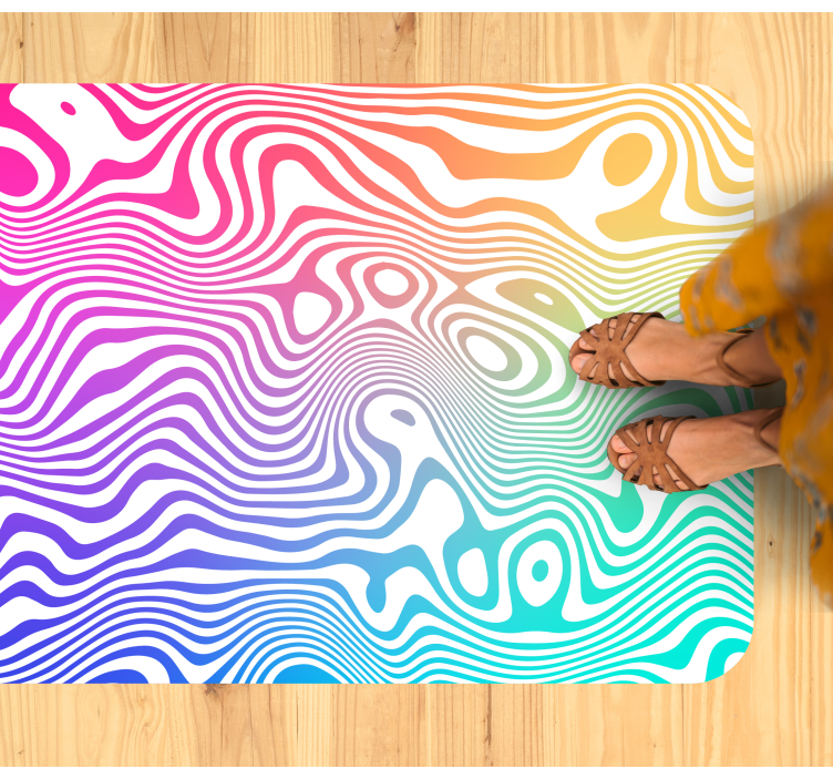 Lively Wave Elements stripes rug - TenStickers