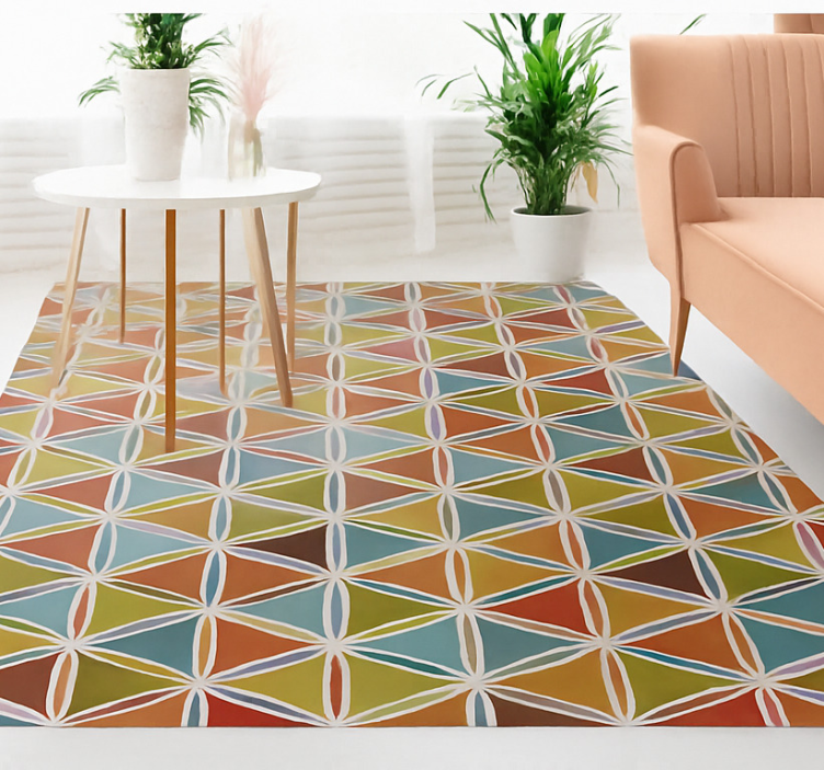 Living room rug vibrant prism pattern mat - TenStickers