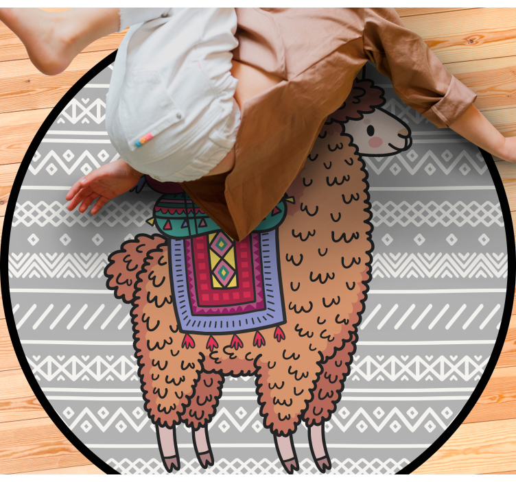 Llama with Saddle kids rug - TenStickers