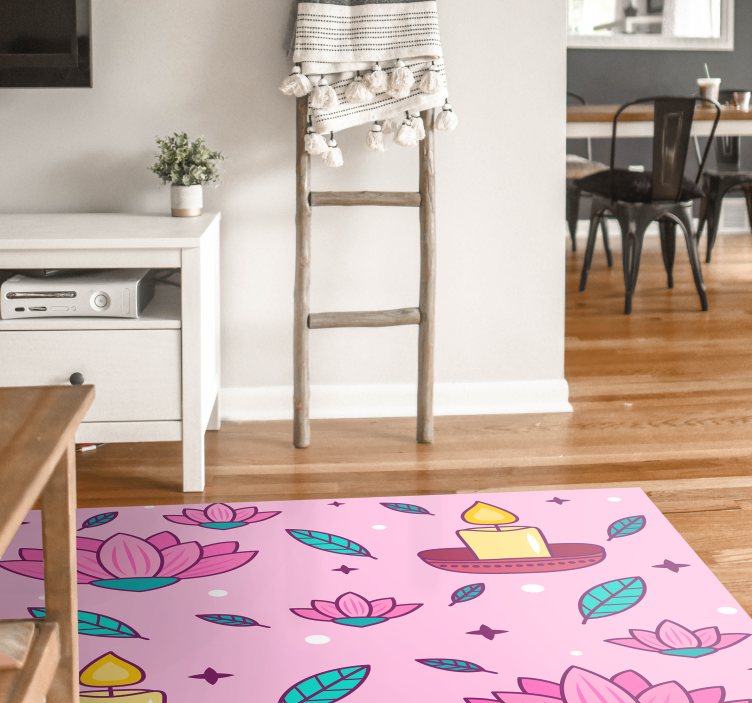 Lotus Blossom Ambience floral rug - TenStickers