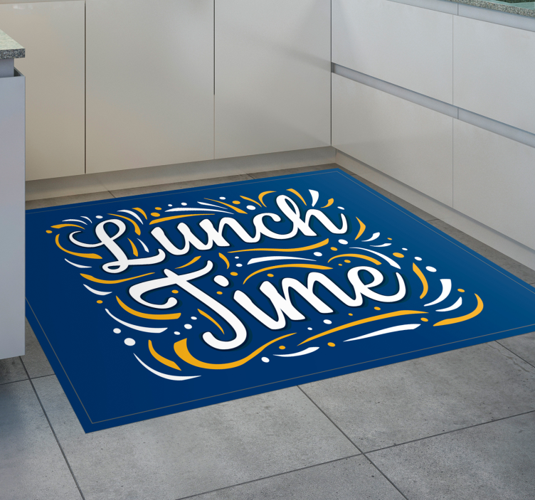 Lunch Time Swirls quote rug - TenStickers
