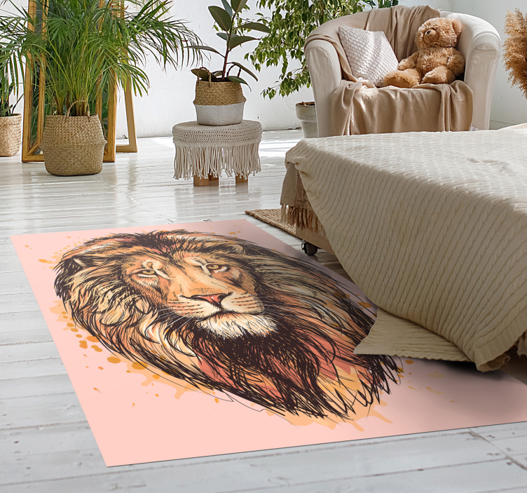 Majestic lion face animal mat - TenStickers