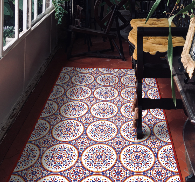 Majolica tiles vinyl hall rug - TenStickers