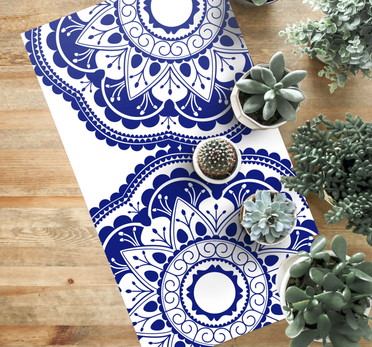 Mandala rug in navy design - TenStickers