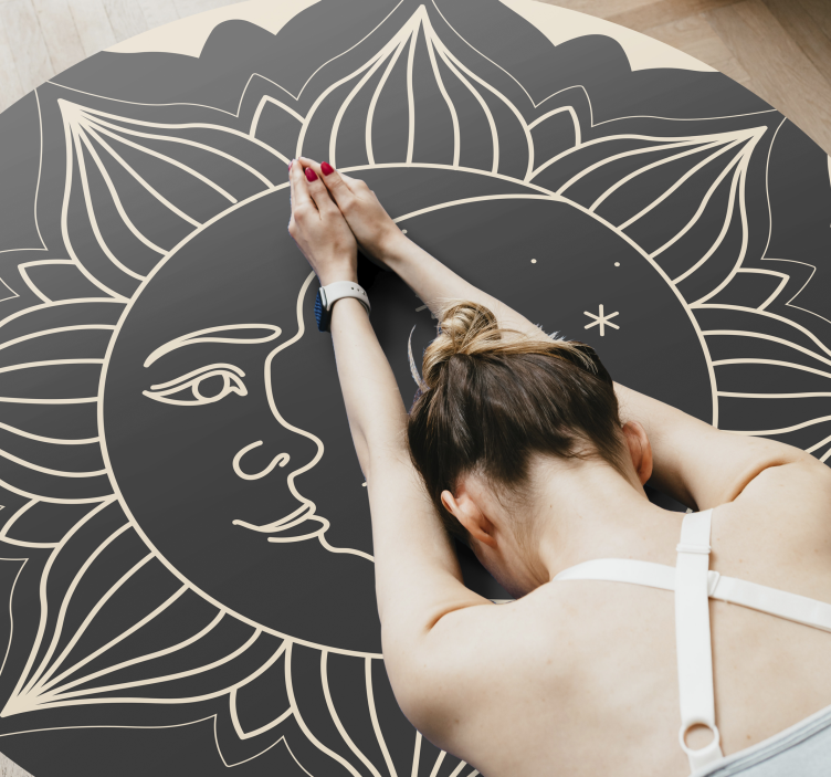 Mandala rug sun and moon design - TenStickers