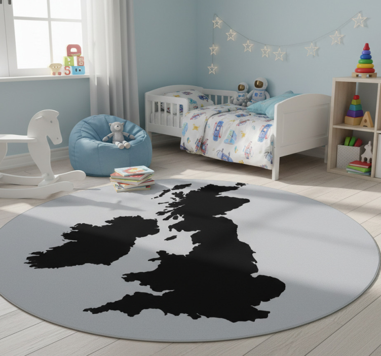 Map rug england monochrome - TenStickers