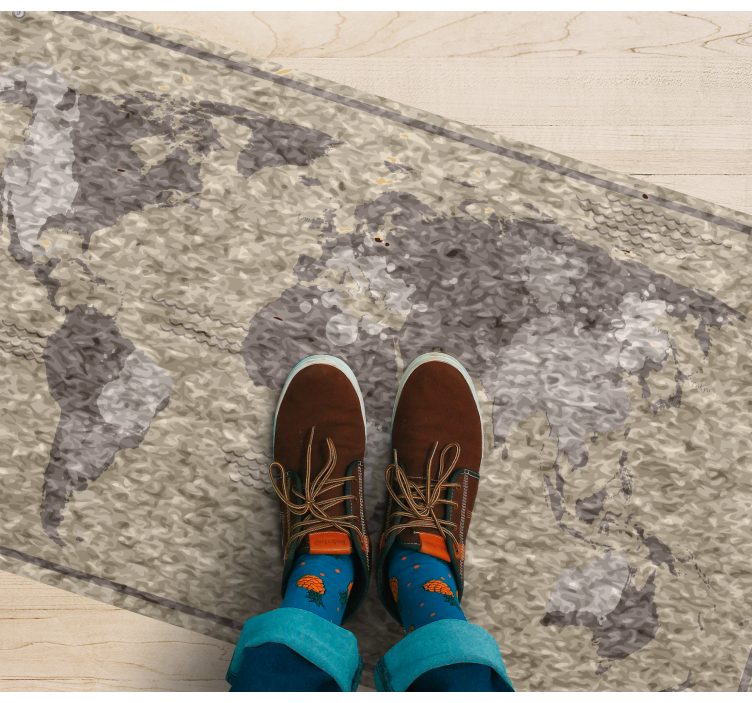 Map rug featuring global map design - TenStickers