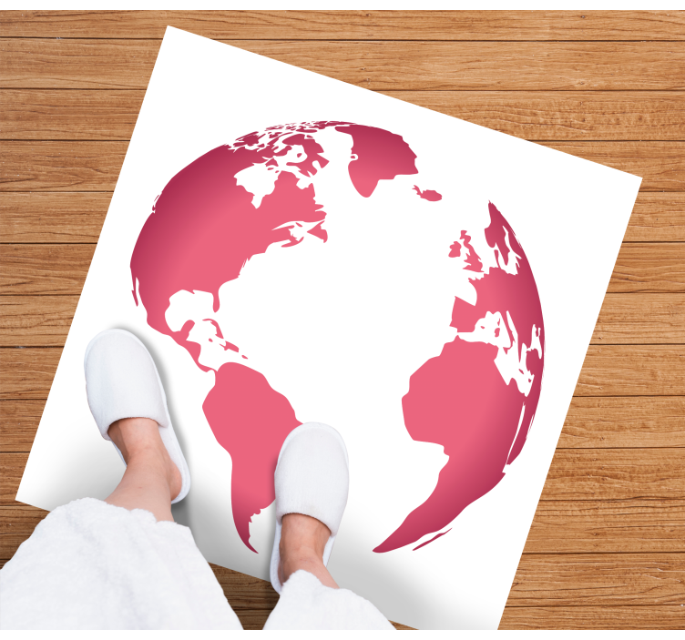 Map rug pink globe design - TenStickers